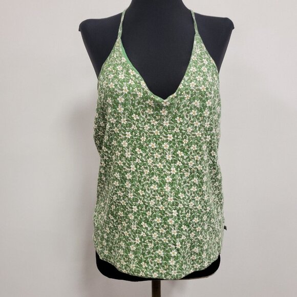 Route 66 Womens Y2K Floral Forest Fairy Halter Tank Top Size XL Green Soft Girl - Picture 1 of 9